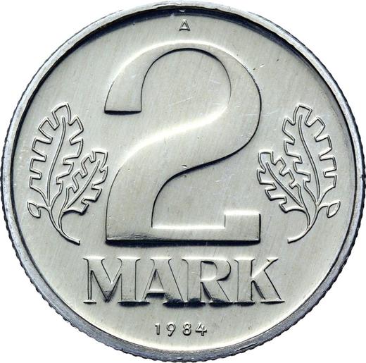 Avers 2 Mark 1984 A - Münze Wert - Deutschland, DDR