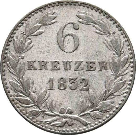 Reverse 6 Kreuzer 1832 - Silver Coin Value - Nassau, William