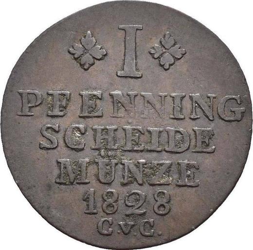 Reverse 1 Pfennig 1828 CvC -  Coin Value - Brunswick-Wolfenbüttel, Charles II