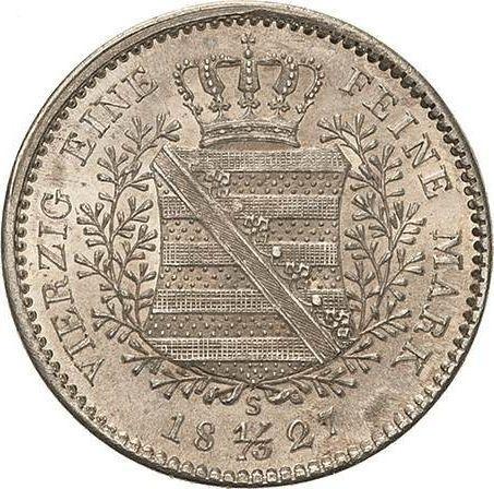 Revers 1/3 Taler 1827 S - Silbermünze Wert - Sachsen-Albertinische, Anton