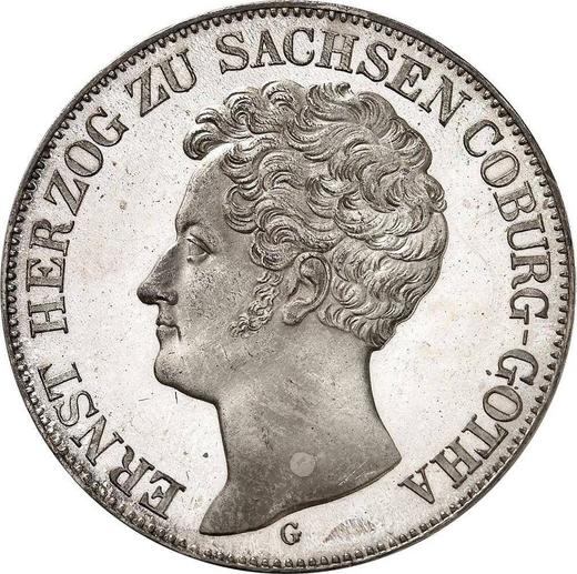 Аверс монеты - 2 талера 1843 года G - цена серебряной монеты - Саксен-Кобург-Гота, Эрнст I