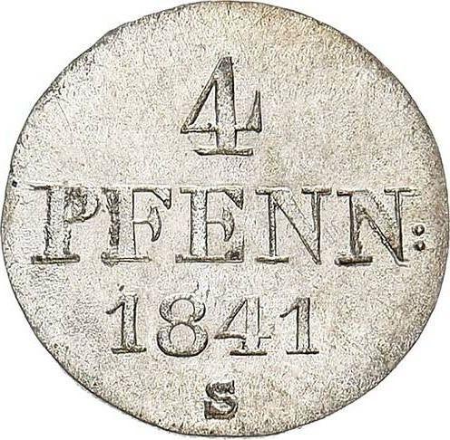 Rewers monety - 4 fenigi 1841 S - cena srebrnej monety - Hanower, Ernest August I