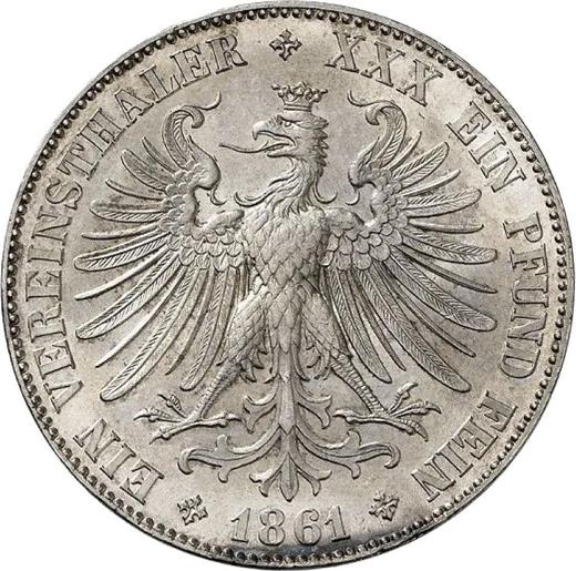 Reverse Thaler 1861 - Silver Coin Value - Frankfurt am Main, Free City