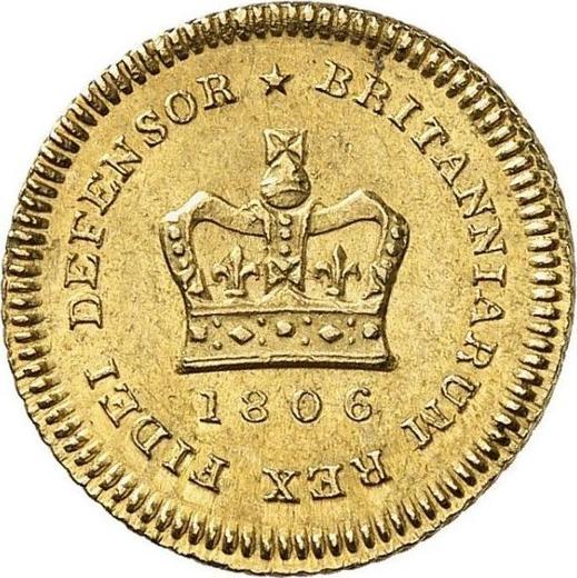 Reverso 1/3 de guinea 1806 "Segundo busto de laureado" - valor de la moneda de oro - Gran Bretaña, Jorge III