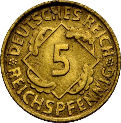 Obverse 5 Reichspfennig 1925 D -  Coin Value - Germany, Weimar Republic