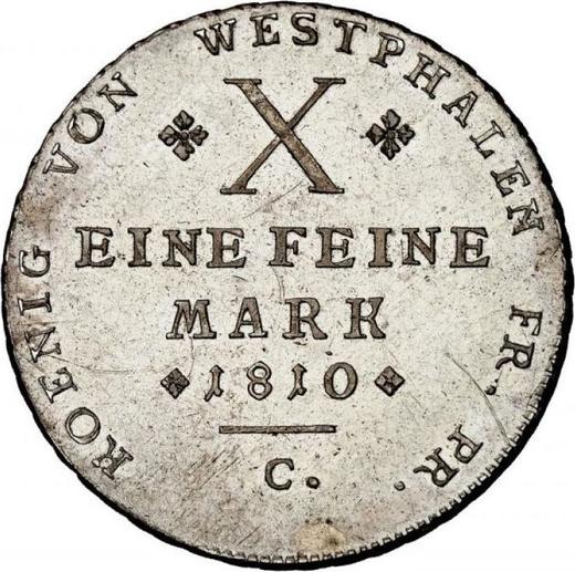 Reverse Thaler 1810 C "Large laurel wreath" - Silver Coin Value - Westphalia, Jérôme Napoléon