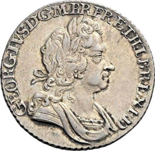 Obverse Shilling 1727 "Second draped bust" Roses and Plumes in angles - Silver Coin Value - United Kingdom, George I