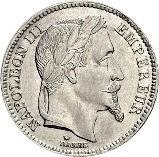 Avers 20 Franken 1865 BB "Typ 1861-1870" Platin - Platinummünze Wert - Frankreich, Napoleon III