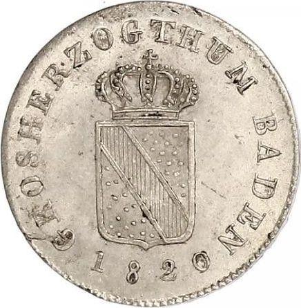 Avers 3 Kreuzer 1820 "Typ 1820-1825" - Silbermünze Wert - Baden, Ludwig I