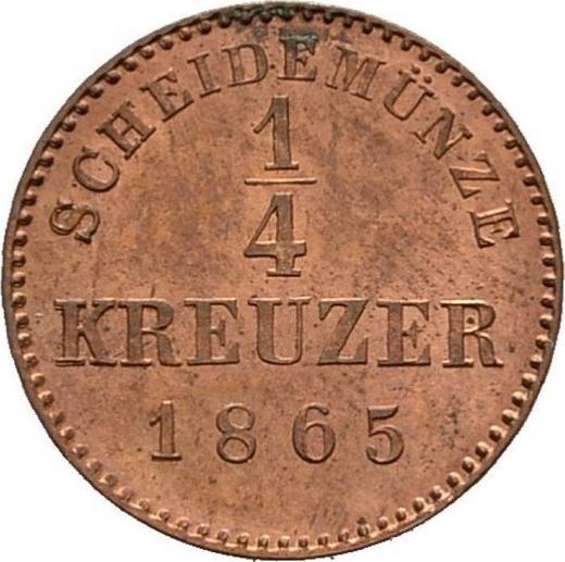 Reverso 1/4 kreuzer 1865 - valor de la moneda  - Wurtemberg, Carlos I