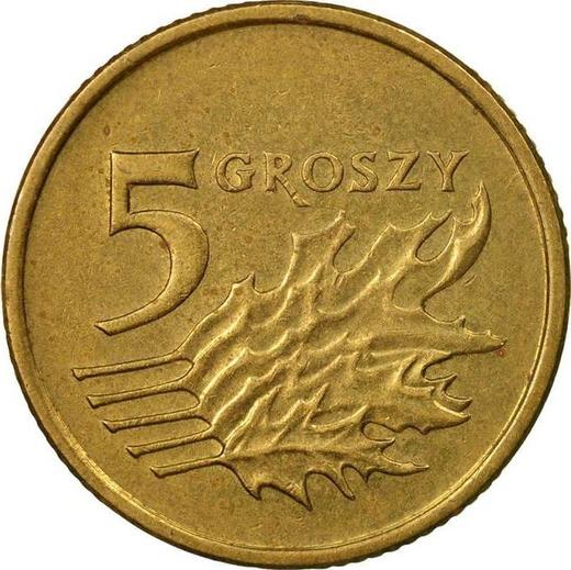 Revers 5 Groszy 2002 MW - Münze Wert - Polen, III Republik Polen nach Stückelung