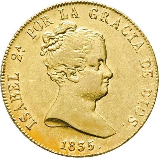 Obverse 80 Reales 1835 M CR - Gold Coin Value - Spain, Isabella II