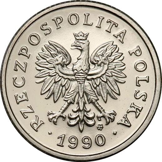 Obverse Pattern 20 Groszy 1990 Nickel - Coin Value - Poland, III Republic after denomination