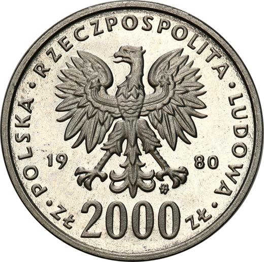 Obverse Pattern 2000 Zlotych 1980 MW "Casimir I the Restorer" Nickel - Coin Value - Poland, Peoples Republic