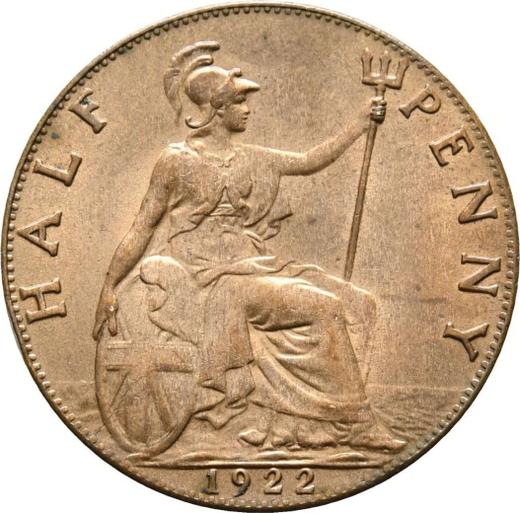 Reverse Halfpenny 1922 -  Coin Value - United Kingdom, George V