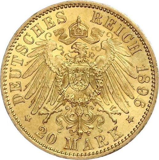 Reverse 20 Mark 1896 A "Prussia" - Gold Coin Value - Germany, German Empire