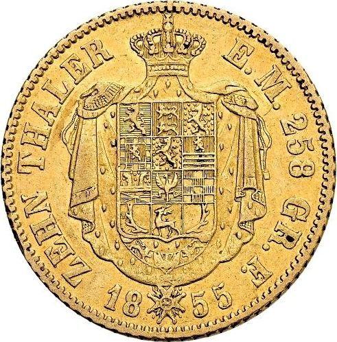 Reverse 10 Thaler 1855 B - Gold Coin Value - Brunswick-Wolfenbüttel, William