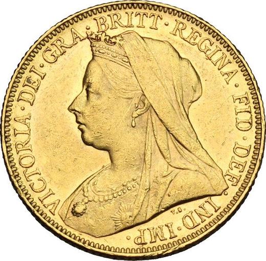 Obverse Sovereign 1900 M "Veiled head" - Gold Coin Value - Australia, Victoria