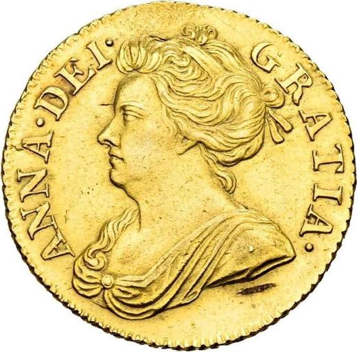 Аверс монеты - 1/2 гинеи 1705 года "До объединения" - цена золотой монеты - Великобритания, Анна