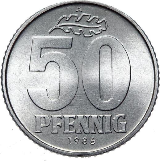 Obverse 50 Pfennig 1986 A -  Coin Value - Germany, GDR