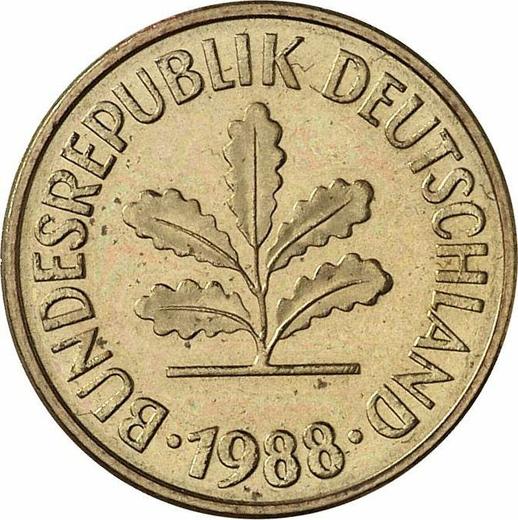 Reverse 5 Pfennig 1988 D - Coin Value - Germany, FRG