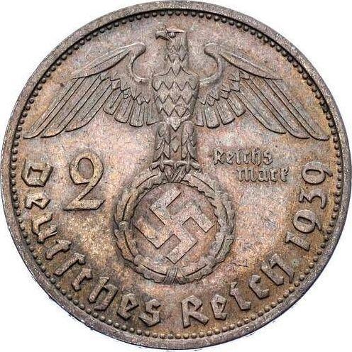Reverse 2 Reichsmark 1939 B "Type 1936-1939" - Silver Coin Value - Germany, Third Reich