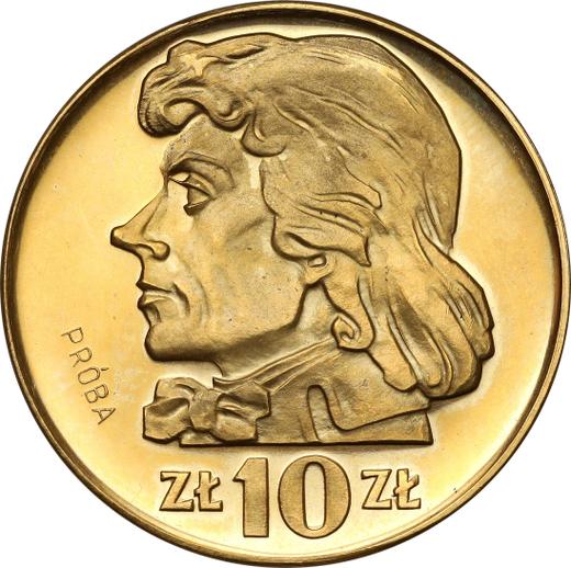 Revers Probe 10 Zlotych 1969 MW "Tadeusz Kościuszko" Gold - Goldmünze Wert - Polen, Volksrepublik Polen