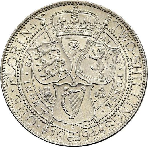 Rewers monety - 1 floren 1894 TB - cena srebrnej monety - Wielka Brytania, Wiktoria