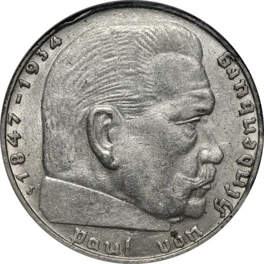 Obverse 2 Reichsmark 1939 J "Type 1936-1939" - Silver Coin Value - Germany, Third Reich