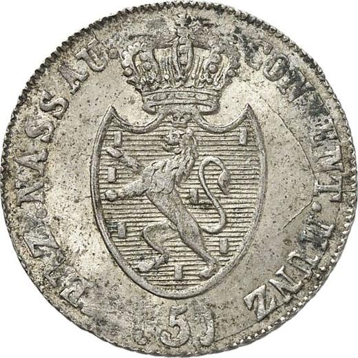 Obverse 5 Kreuzer 1808 L - Silver Coin Value - Nassau, Frederick Augustus
