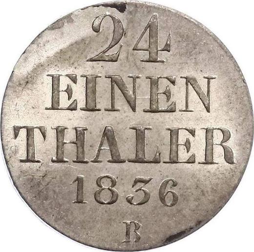 Reverse 1/24 Thaler 1836 B - Silver Coin Value - Hanover, William IV