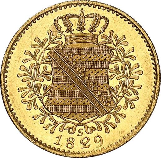 Revers Dukat 1829 S - Goldmünze Wert - Sachsen-Albertinische, Anton