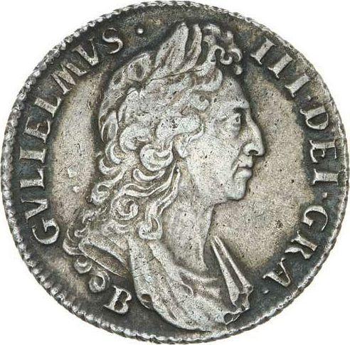 Obverse Shilling 1696 B "First laureated bust" - Silver Coin Value - United Kingdom, William III