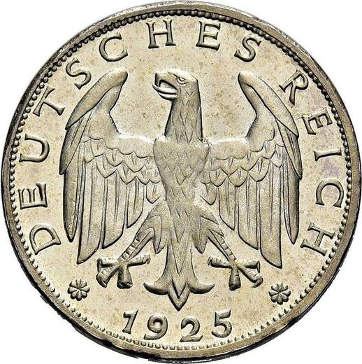 Obverse 1 Reichsmark 1925 G - Silver Coin Value - Germany, Weimar Republic