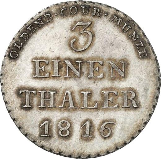 Reverse 1/3 Thaler 1816 - Silver Coin Value - Oldenburg, Peter Frederick Wilhelm