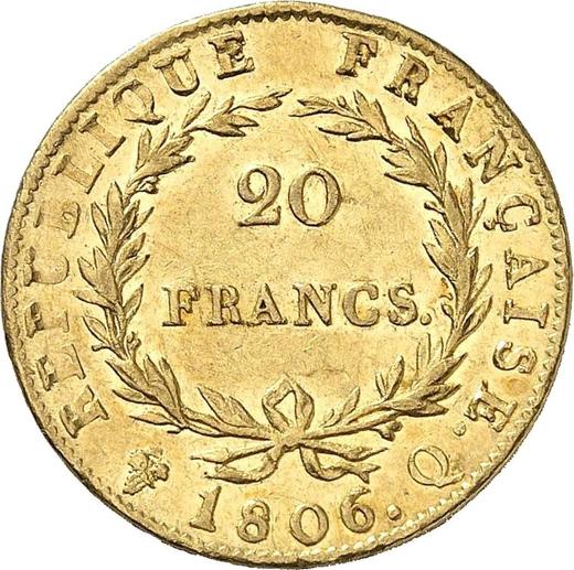 Reverse 20 Francs 1806 Q "Type 1806-1807" - Gold Coin Value - France, Napoleon I
