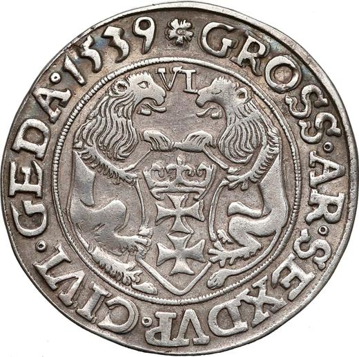 Reverse 6 Groszy (Szostak) 1539 "Danzig" - Silver Coin Value - Poland, Sigismund I the Old