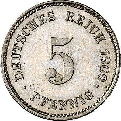Avers 5 Pfennig 1909 J "Typ 1890-1915" - Münze Wert - Deutschland, Deutsches Kaiserreich