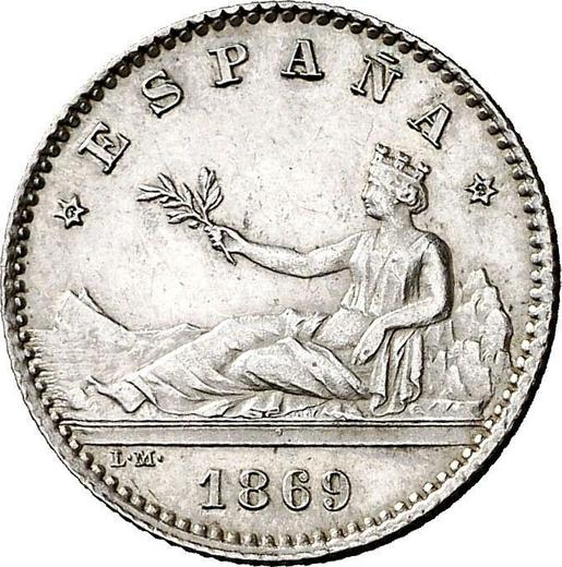 Obverse 50 Céntimos 1869 SNM - Silver Coin Value - Spain, Provisional Government
