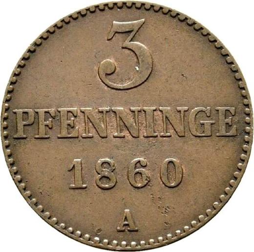 Reverse 3 Pfennig 1860 A - Coin Value - Mecklenburg-Schwerin, Frederick Francis II