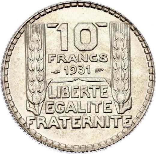 Реверс монеты - 10 франков 1931 года "Тип 1929-1939" - цена серебряной монеты - Франция, Третья республика