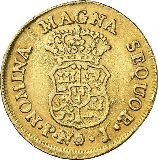 Reverse 2 Escudos 1769 PN J "Type 1760-1771" - Gold Coin Value - Colombia, Charles III