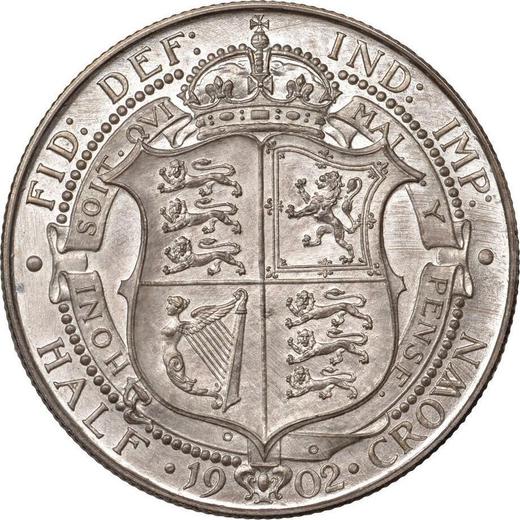 Reverso Media corona 1902 - valor de la moneda de plata - Gran Bretaña, Eduardo VII