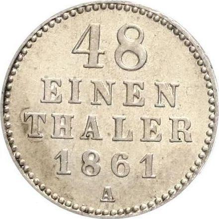 Reverse 1/48 Thaler 1861 A - Silver Coin Value - Mecklenburg-Schwerin, Frederick Francis II