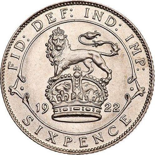 Reverse Sixpence 1922 - Silver Coin Value - United Kingdom, George V