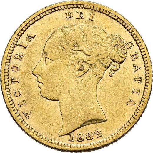 Аверс монеты - 1/2 соверена 1882 года S "Герб" - цена золотой монеты - Австралия, Виктория