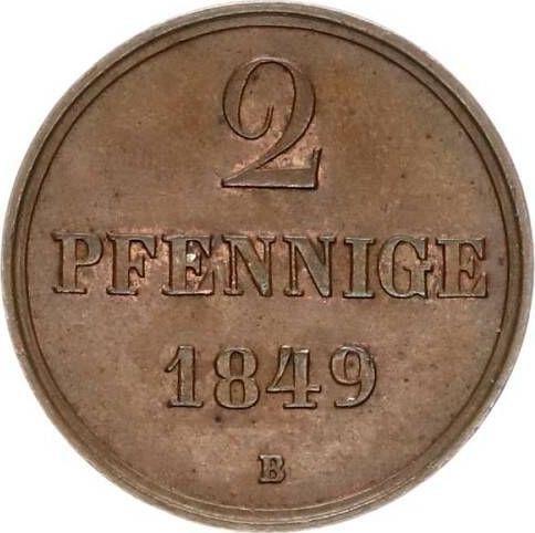 Reverse 2 Pfennig 1849 B -  Coin Value - Hanover, Ernest Augustus