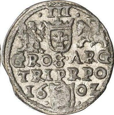 Reverse 3 Groszy (Trojak) 1602 "Krakow Mint" - Silver Coin Value - Poland, Sigismund III Vasa