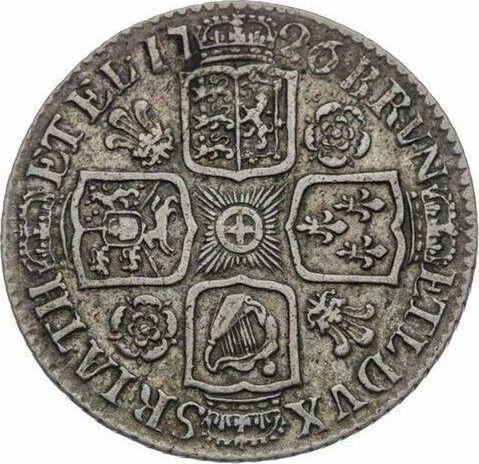 Reverse Shilling 1726 "Second draped bust" Roses and Plumes in angles - Silver Coin Value - United Kingdom, George I