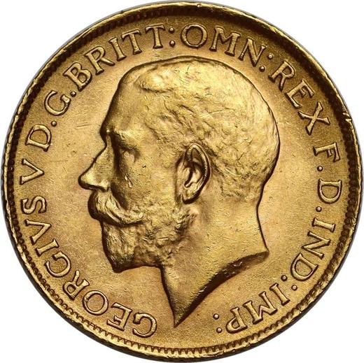 Obverse Sovereign 1916 BM - Gold Coin Value - United Kingdom, George V